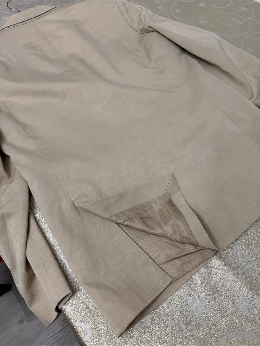 Men's Tan Cotton Blazer - Classic Two-Button Tailored Jacket31”long 22”wide